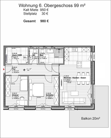 Terrassenwohnung zur Miete 930 € 4 Zimmer 95 m² 1. Geschoss frei ab sofort Im Ort 7 Aschen Diepholz 49356