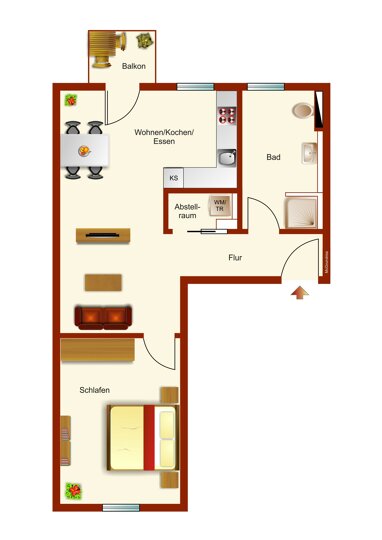 Wohnung zur Miete 1.290 € 2 Zimmer 56 m² Obersendling München 81379