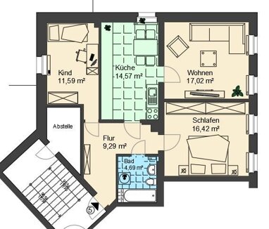 Wohnung zur Miete 430 € 3 Zimmer 73,6 m² Meinsdorfer Straße 20 Limbach-Oberfrohna Limbach-Oberfrohna 09212