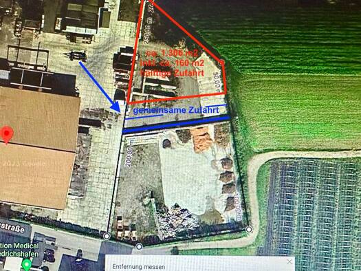 Gewerbegrundstück zur Miete 1.959 € 1.306 m² Grundstück Friedrichshafen 88048