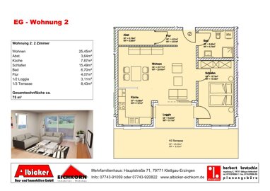 Wohnung zum Kauf Provisionsfrei 299.000 € 2 Zimmer 75 m² 1. Geschoss Hauptstraße 71 Erzingen Klettgau-Erzingen 79771