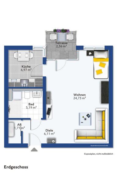 Apartment zum Kauf 225.000 € 1,5 Zimmer 47,1 m² Nord - West Radolfzell 78315