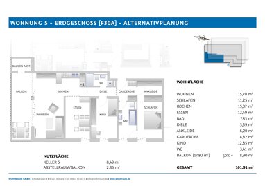Wohnung zum Kauf 489.996 € 4 Zimmer 101,9 m² Fleurystraße 30 a Eisberg Amberg 92224