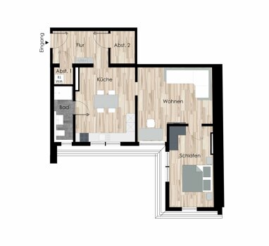 Wohnung zur Miete 560 € 2 Zimmer 75 m² 3. Geschoss Niederhoner Str. 6 Eschwege Eschwege 37269