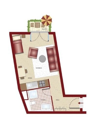 Wohnung zum Kauf 194.900 € 1 Zimmer 26,3 m² 1. Geschoss Zähringer Straße 361 Zähringen Freiburg im Breisgau 79108