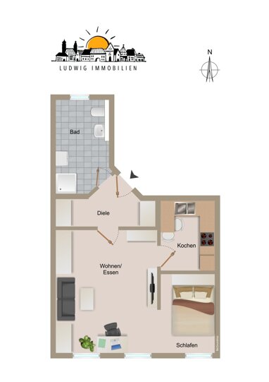 Wohnung zur Miete 490 € 1,5 Zimmer 48 m² 1. Geschoss Wemding Wemding 86650