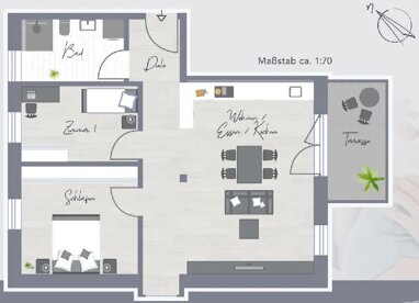 Wohnung zur Miete 800 € 3 Zimmer 70 m² Geisenhausen Geisenhausen 84144