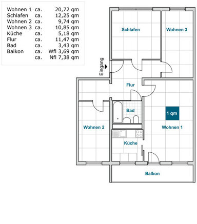 Wohnung zur Miete nur mit Wohnberechtigungsschein 479 € 4 Zimmer 77,5 m² 4. Geschoss frei ab 25.01.2025 Curt-Querner-Str. 19 Strehlen (Wilhelm-Lachnit-Str.) Dresden 01219