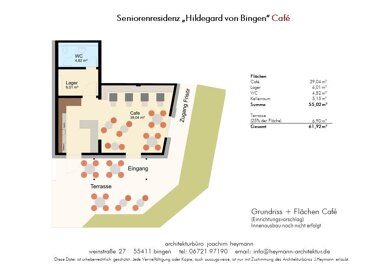 Café/Bar zur Miete Provisionsfrei 930 € 62 m² Gastrofläche Veronastraße 3 Bingen Bingen am Rhein 55411