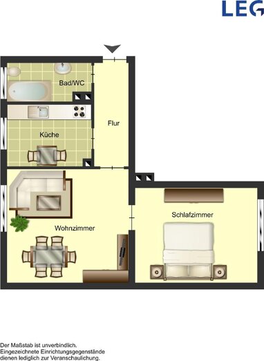 Wohnung zur Miete 399 € 2 Zimmer 50,5 m² 1. Geschoss Heidmannstraße 24 Nordstadt Remscheid 42855