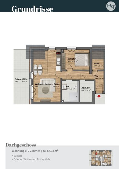 Wohnung zum Kauf 259.000 € 2 Zimmer 67,9 m² 2. Geschoss Groß Mackenstedt Stuhr 28816