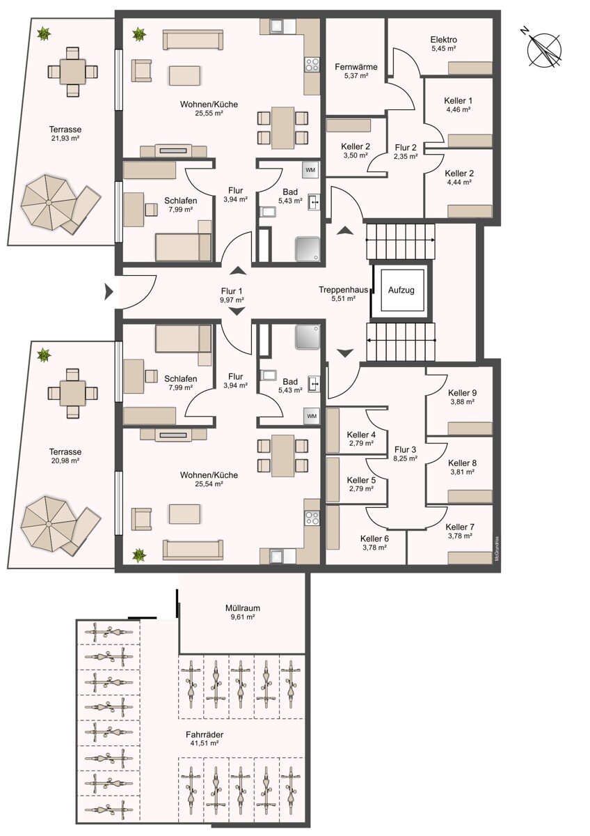 Wohnung zum Kauf 292.850 € 2 Zimmer 53,4 m²<br/>Wohnfläche Erdgeschoss<br/>Geschoss Hirschbach Aalen 73431