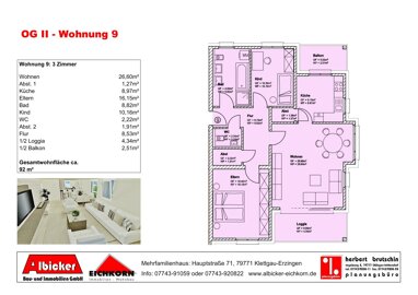 Wohnung zum Kauf Provisionsfrei 362.000 € 3 Zimmer 92 m² 3. Geschoss Hauptstraße 71 Erzingen Klettgau-Erzingen 79771