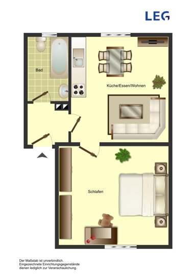 Wohnung zur Miete 330 € 2 Zimmer 45 m² 1. Geschoss frei ab 04.08.2024 Stresemannstraße 9 Mitte Bergkamen 59192