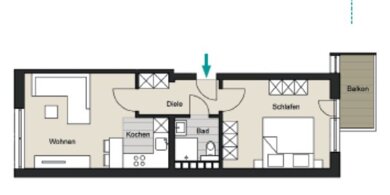 Wohnung zum Kauf provisionsfrei als Kapitalanlage geeignet 265.000 € 2 Zimmer 43,1 m² Karolingerring 19 Neustadt-Süd Köln 50678