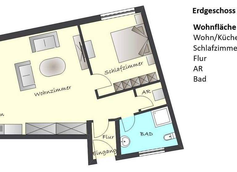 Wohnung zur Miete 640 € 2 Zimmer 73,6 m² EG frei ab 01.02.2026 Bonbaden Braunfels 35619