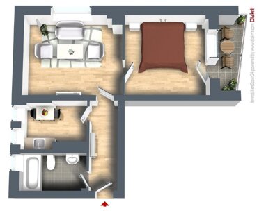 Wohnung zur Miete 349 € 2,5 Zimmer 44,6 m² 1. Geschoss Anholter Straße 8 Resser Mark Gelsenkirchen 45892