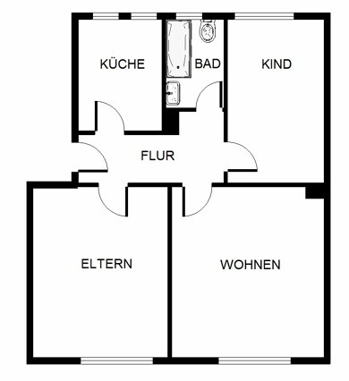 Wohnung zur Miete 409 € 3 Zimmer 59,6 m² 1. Geschoss Lippspringer Straße 6 Scholven Gelsenkirchen 45896