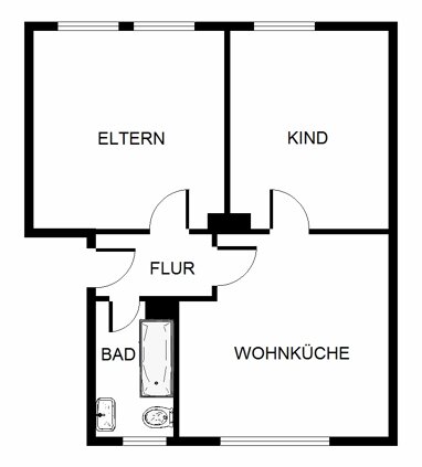 Wohnung zur Miete 389 € 2,5 Zimmer 56,6 m² 1. Geschoss Germanenstraße 36 Bulmke - Hüllen Gelsenkirchen 45888