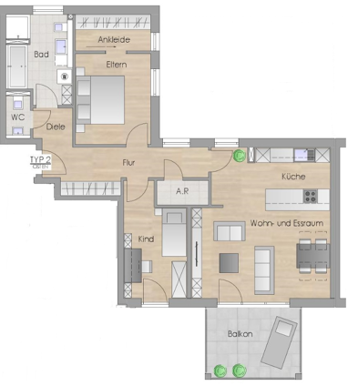 Wohnung zum Kauf Provisionsfrei 416.500 € 3 Zimmer 92,3 m² 1. Geschoss Ludersheim-Au Altdorf 90518