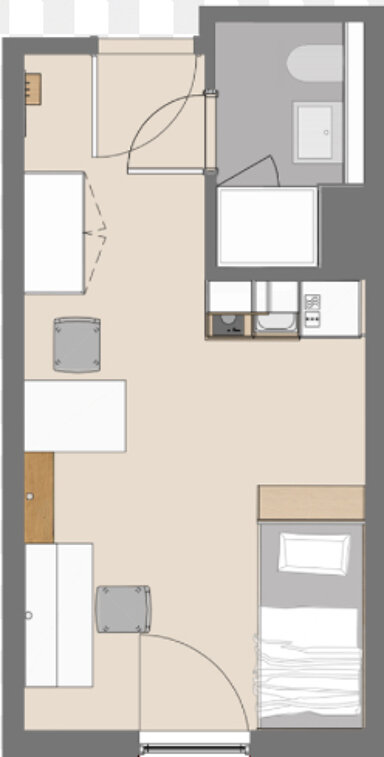 Wohnung zur Miete 455 € 1 Zimmer 34,5 m² Geschoss 1/1 Krummacherstr. 12 Dellviertel Duisburg 47051