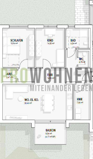 Wohnung zum Kauf 554.950 € 3 Zimmer 100,9 m²<br/>Wohnfläche Obernau Aschaffenburg 63743