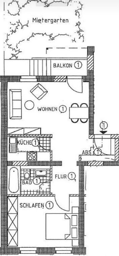 Wohnung zur Miete 240 € 2 Zimmer 48 m² Erdgeschoss Ludwig-Richter-Straße 2 Hilbersdorf 151 Chemnitz 09131